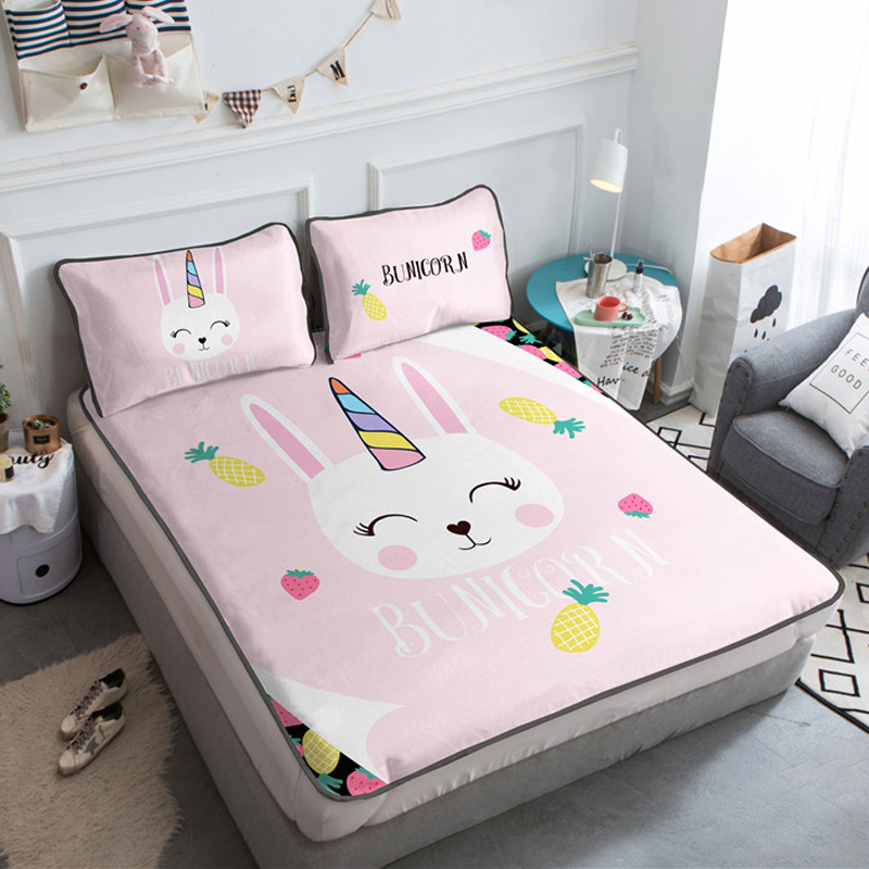 Ice dây mat có thể gập máy giặt rửa Tencel đứng về phía ba mảnh mat mùa hè máy lạnh Ruanxi - Thảm mùa hè đệm nước chống loét