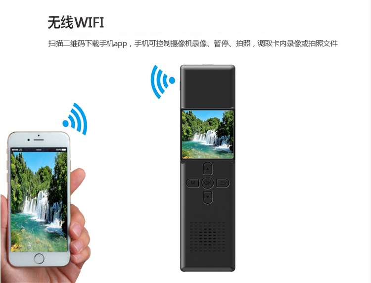 Yingshiwei A19 HD 1296P ghi âm trực tiếp WIFI camera không dây phát thanh trợ lý thực thi pháp luật - Máy quay video kỹ thuật số máy quay phim cầm tay giá rẻ