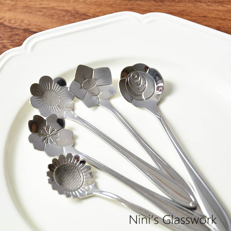 Creative Sakura Spoon Japanese Tableware Stainless Steel Spoon Coffee Spoon Mixing Spoon