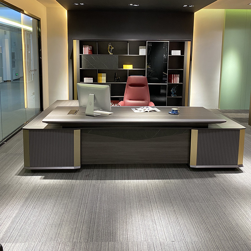 Guangdong Dieu office furniture the new aluminum alloy side Modern Desk Boss Table Big Class Bench Light Extravagant Style