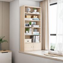 White simple bookshelf shelf childrens multi-level floor book storage cabinet without door window cabinet locker