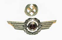 East German Democratic German German Air Force Officer Big Roof Hat Emblem