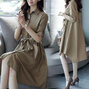 Xuân Thu outfit mới áo khoác mỏng rãnh váy hai mặc Hàn Quốc phiên bản của phong cách thời trang hiển thị mỏng chín tay áo triều