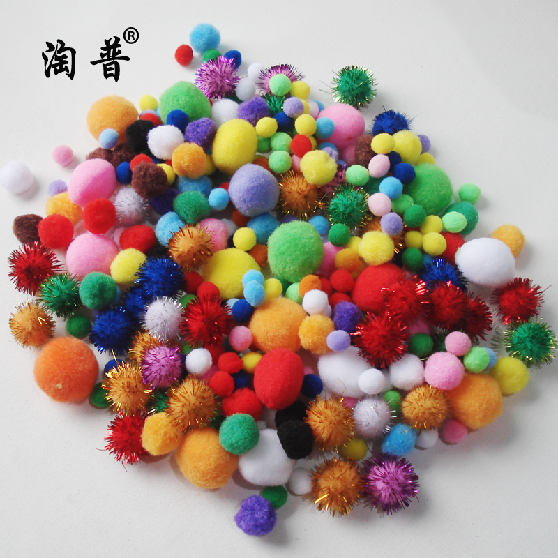 Multi-color fluff ball Fluffy ball Small ball mixed kindergarten children DIY handmade creative plush ball cotton ball