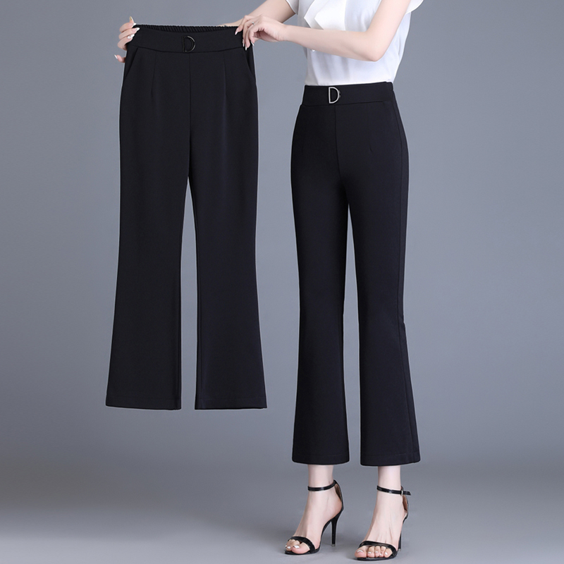 Nine-Point Flared Pants, New Summer Style, Cropped Pants for Petite Middle-Aged Women, Mom Pants, Casual Pants, Women's Pants, Suit Pants