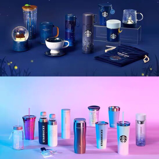 Korea Starbucks 2019 Summer Starry Sky Firefly Mug Crystal Ball Glass Teacup Thermos Cup