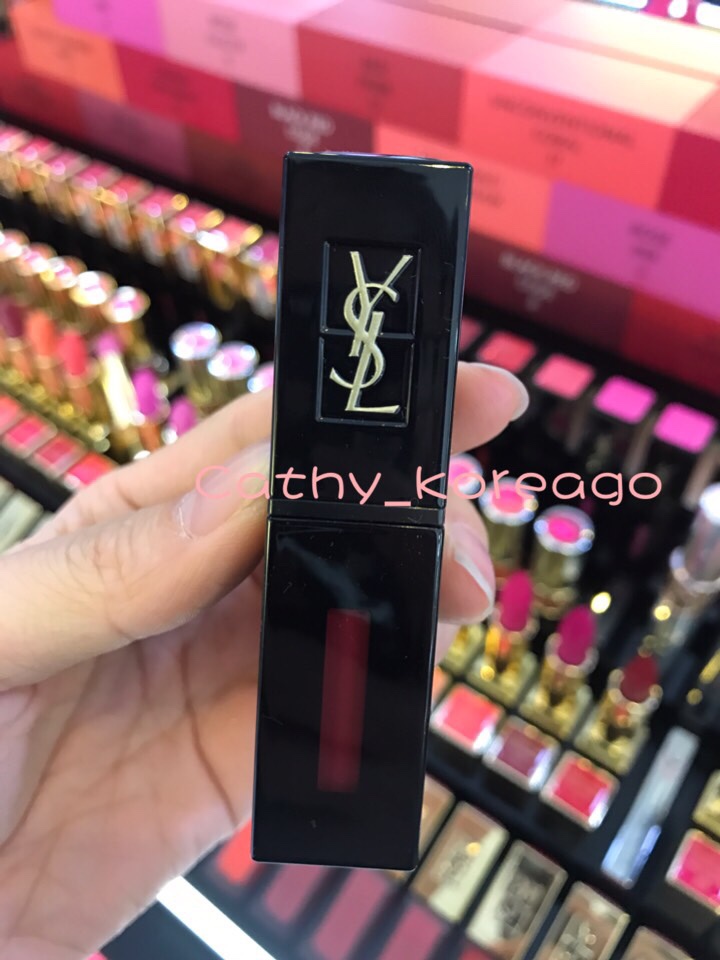 YSL Saint Laurent Black tube satin mirror light lip glazed lip nectar 407409412416 rotten tomato color