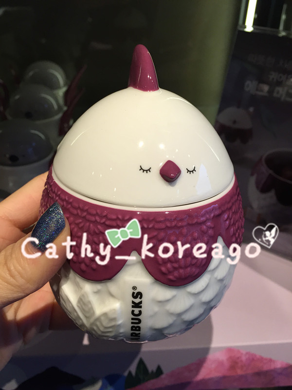 Korea Starbucks 2017 Chicken New Year Limited Mark Cup Pink Desktop Cup Insulation Cup plate