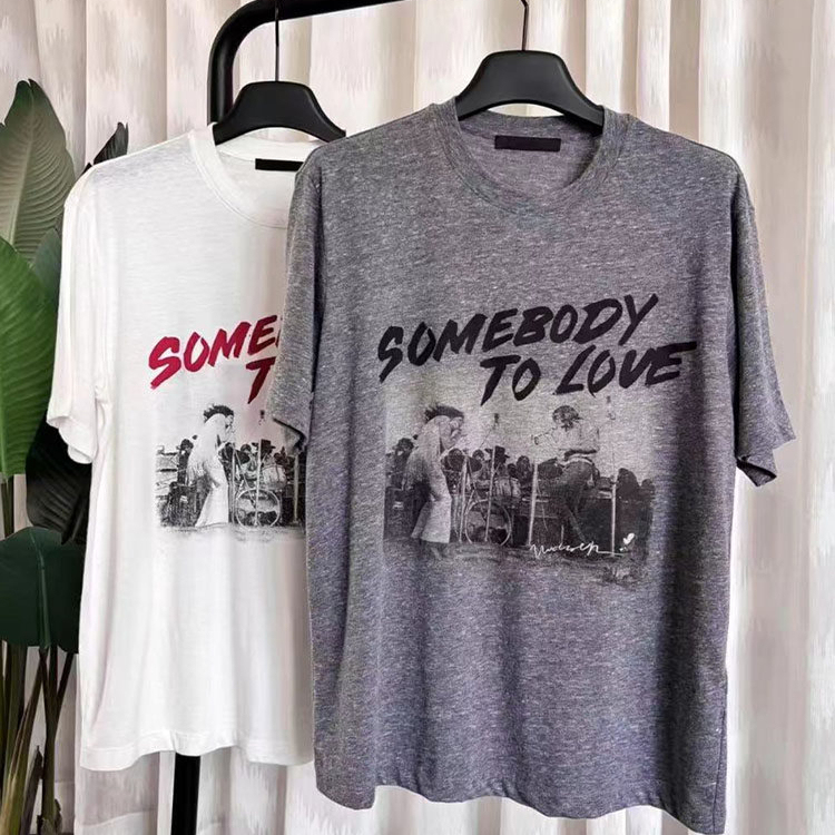 [Qin Lan's Same Authentic Short-Sleeved T-Shirt 2025 Spring New Product Distressed Rock Printing Loose Mbe1Teet08 [Qin Lan's Same Authentic Short-Sleeved T-Shirt 2025 Spring New Product Distressed Rock Printing Loose Mbe1Teet08