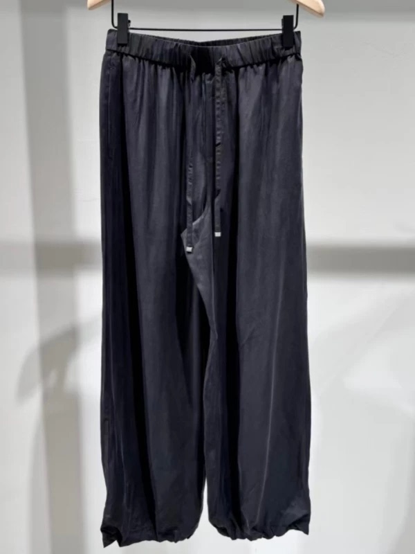 Authentic Balloon Pants 2026 Summer New Copper Ammonia Silk Rayon Sand-Washed Matte Cuffed Wide-Leg Pants Mbf2Pat015