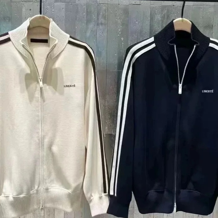 Authentic Sweater Jacket 2025 Autumn New Product Acetate Sheep Wool Retro Sports Style Double Zipper Mbe3Car011