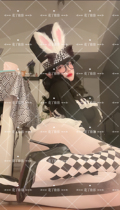 Alice in Wonderland black and white plaid Crazy Rabbit performance one-piece suit April Fools Day costume ds dance team dj costume