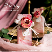 Missxiu wedding product agreement] Small fresh dream marble custom candy box fishtail flowers Western wedding