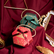 MISS XIU Wedding music box] Wedding candy box INS court retro style green creative portable box