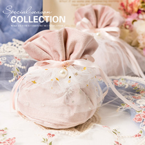 MISS XIU Wedding candy box Kiss] Hand bag mesh pink girl heart candy flannel tote bag