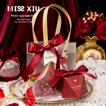 MISSIU Wedding Love confession] Fashion court style wine red wedding festive supplies froth bag return