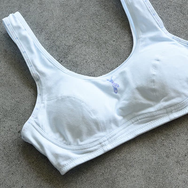 Áo lót cotton thiếu niên Không có vòng thép Cốc mỏng Đồ lót học sinh Bốn mùa có thể mặc B áo lót học sinh