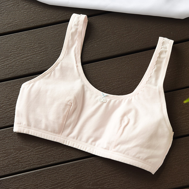 Áo ngực cotton thiếu niên Không có vòng thép mỏng cốc Không có miếng đệm ngực Đồ lót học sinh Bốn mùa có thể mặc Một chiếc cốc áo lót không gọng