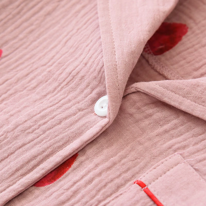 Phụ nữ giặt sợi bông phục vụ nhà phù hợp với đồ ngủ cotton đôi gạc dài tay quần mùa thu đông hình ảnh đồ bộ kiểu