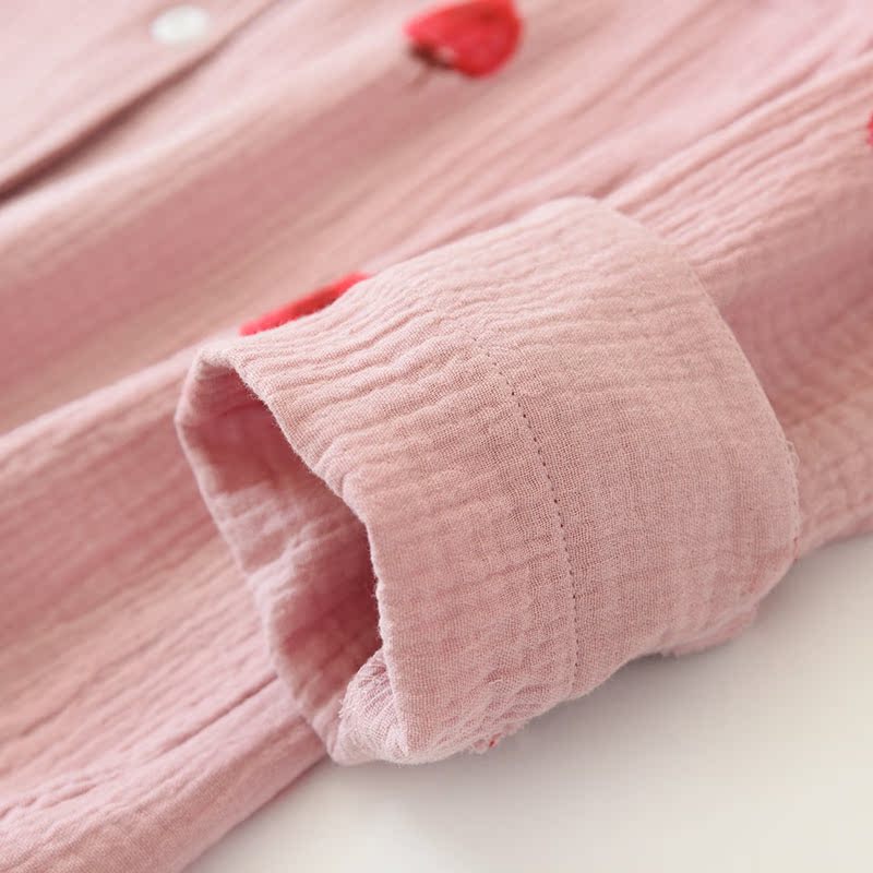 Phụ nữ giặt sợi bông phục vụ nhà phù hợp với đồ ngủ cotton đôi gạc dài tay quần mùa thu đông bộ pijama lụa
