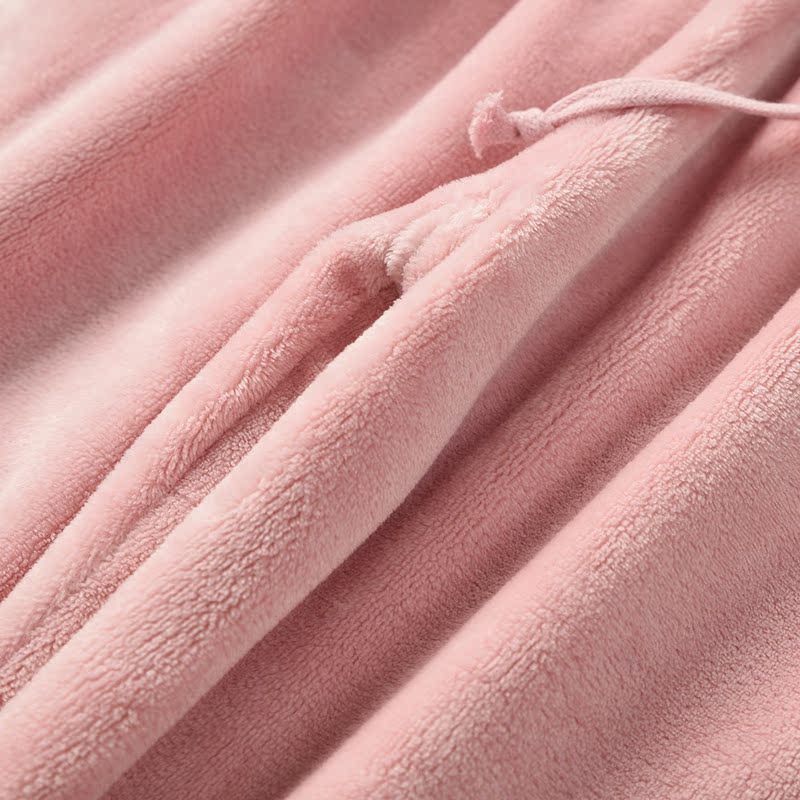 Cặp mẫu quần nhà ngủ quần dày ấm flannel quần đóng cửa mùa thu đông nam nữ quần đũi nữ