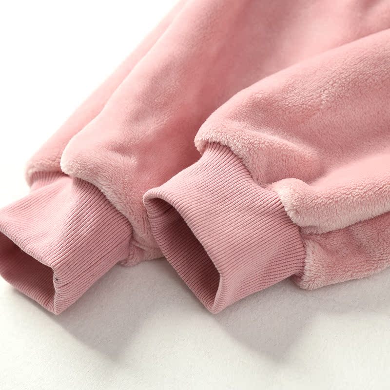 Cặp mẫu quần nhà ngủ quần dày ấm flannel quần đóng cửa mùa thu đông nam nữ quần đũi nữ