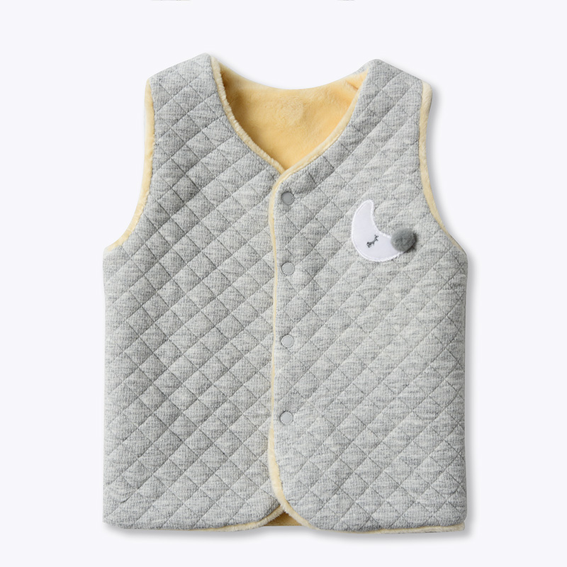 Áo khoác cotton dày và nhung màu vest nam áo gile thu đông cho bé gái