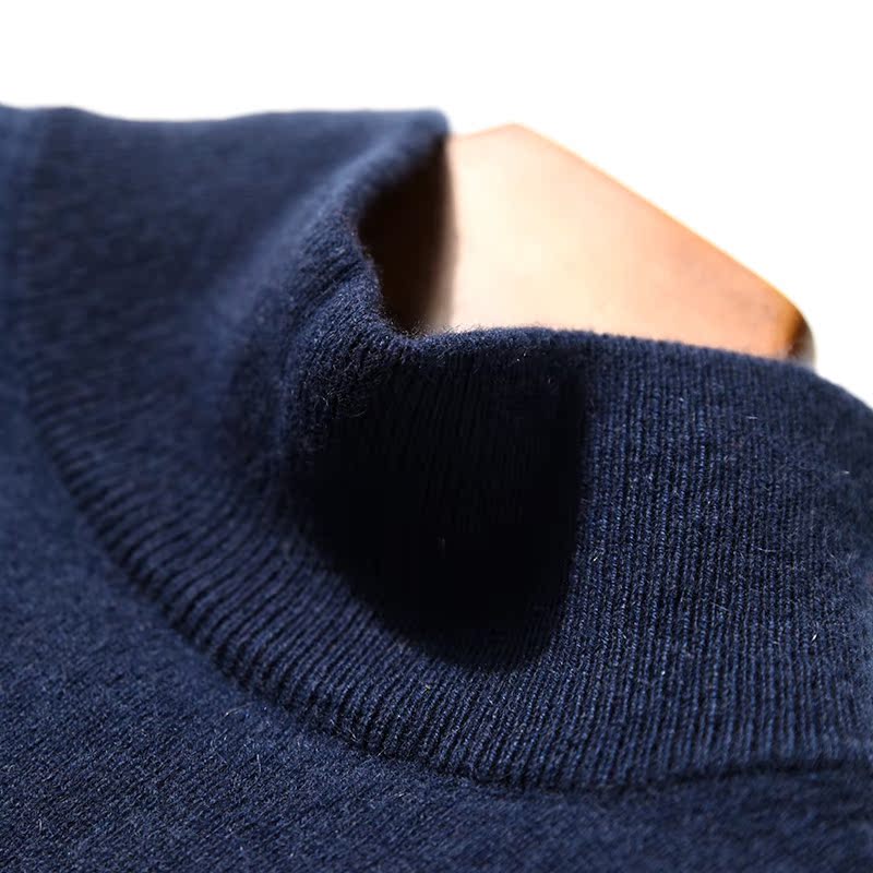 Áo len nam Half Turt Full cashmere Ấm áp mềm mại 糯 Màu đơn giản Áo len đơn giản Mùa đông mặc áo hoodie cặp