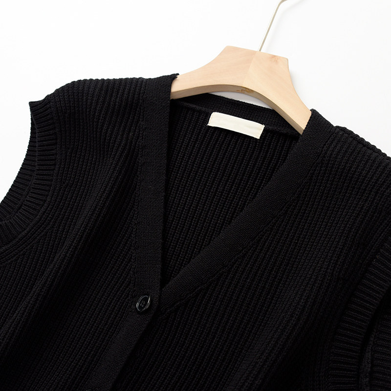 Женская жилетка 简约全棉针织马甲 女士全棉百搭v领开衫上衣 毛衣外套 马甲 秋款 OTHER