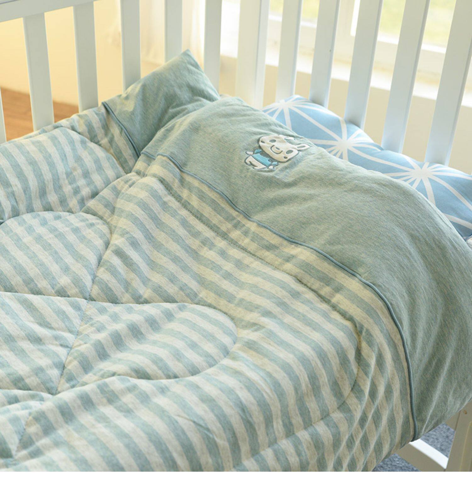 одеяло 春夏款 色纺天竺棉 儿童被子 纯棉宝宝棉被幼儿园被子夏凉被