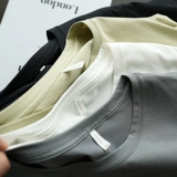 Бархатная тонкая однотонная базовая футболка, короткий рукав