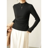 Цветной демисезонный осенний лонгслив, 300 грамм, высокий воротник, городской стиль