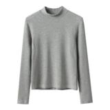 Мягкий базовый приятный телу лонгслив, эластичное цветное термобелье, высокий воротник