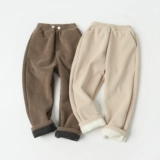 Детские бархатные удерживающие тепло зимние штаны подходит для мужчин и женщин, подходит для подростков, детская одежда