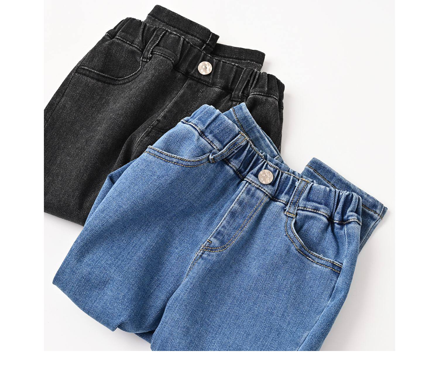 Детские джинсы для мальчиков, эластичные осенние штаны, подходят для подростков     