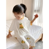Тонкая пижама, комбинезон, штаны, набор с круглым воротником, семейный стиль, подходит для подростков