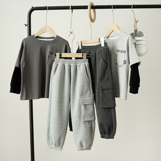 Children's cuffed trousers, sweatpants and sweatpants for middle and large children