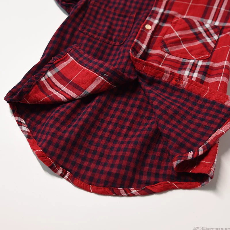 Mềm mại và thoáng khí thoải mái Trẻ em áo gạc hai lớp Áo sơ mi cotton dài tay cho bé trai thời trang bé trai