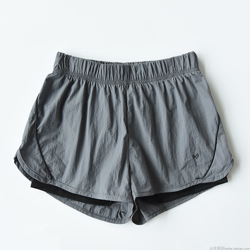 Quần short thể dục nữ khô Yoga giả hai mảnh Chống ánh sáng Làm khô nhanh quần short thun nữ mặc nhà