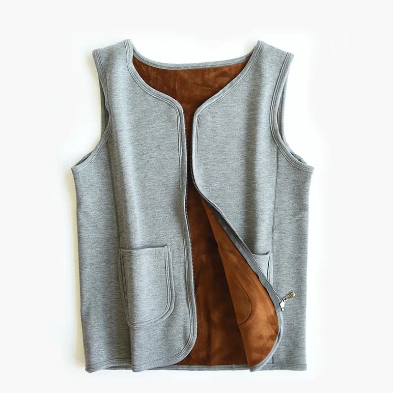 Cặp vợ chồng mẫu áo vest nam cộng với áo nhung ấm, áo vest vest vest chồng mặc quần áo mùa thu đông áo thun nam có cổ