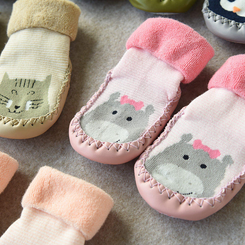 Giày chống trượt cho bé, giày bé trai và bé gái, bé, vớ chống trượt, tất cao ống dày tất trẻ em