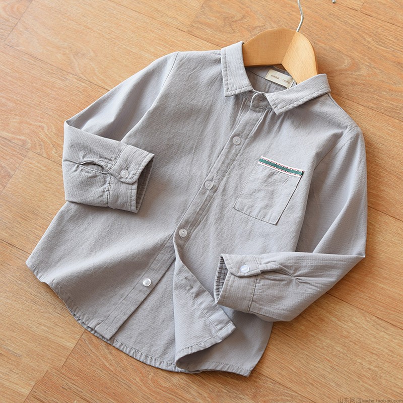 Áo cotton bé trai tay dài mùa thu mới áo bé gái