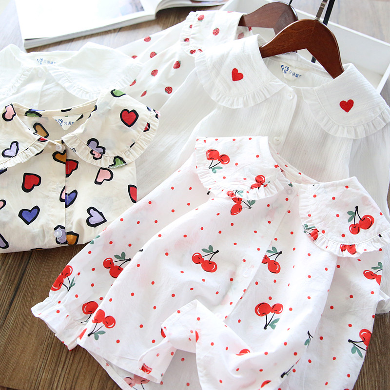 Little fairy~girl shirt Han Yang Pi~ children long sleeves love to turn the shirt spring and autumn