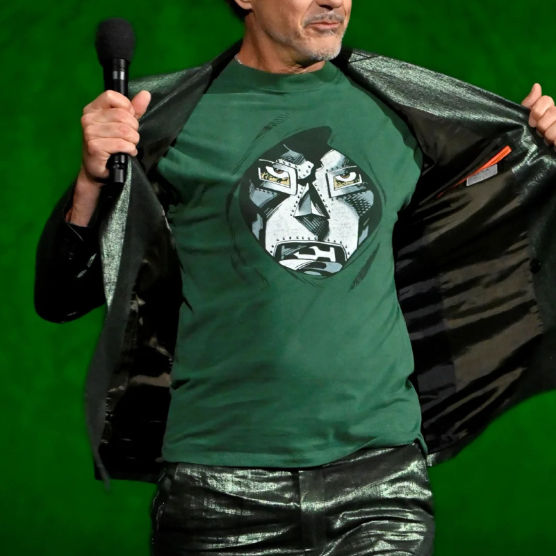 Little Donny's Same Style Dr. Doom Dark Green T-Shirt, Dark Green, Pure Cotton Short-Sleeved T-Shirt for Men and Women