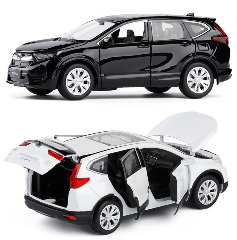 1:32 Metal simulation Honda Honda CRV six-door sound and light return metal model off-road vehicle toy decoration
