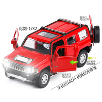 Metal simulation car model 1:32 HUMMER HUMMER H3 alloy sound and light return door can open car childrens toy
