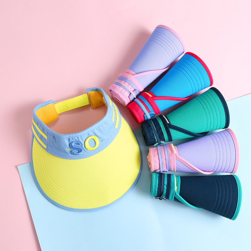 Children's hat summer boy sun hat empty top hat big brim girl sunscreen sun hat baby sun hat beach