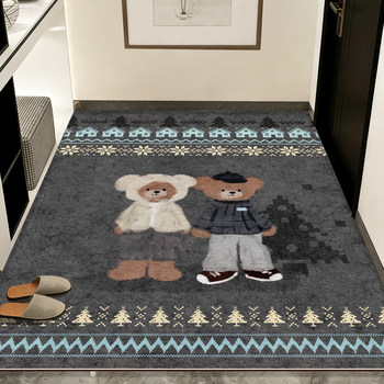 Leather door mat, stain-resistant, wipeable, no-wash entrance door mat