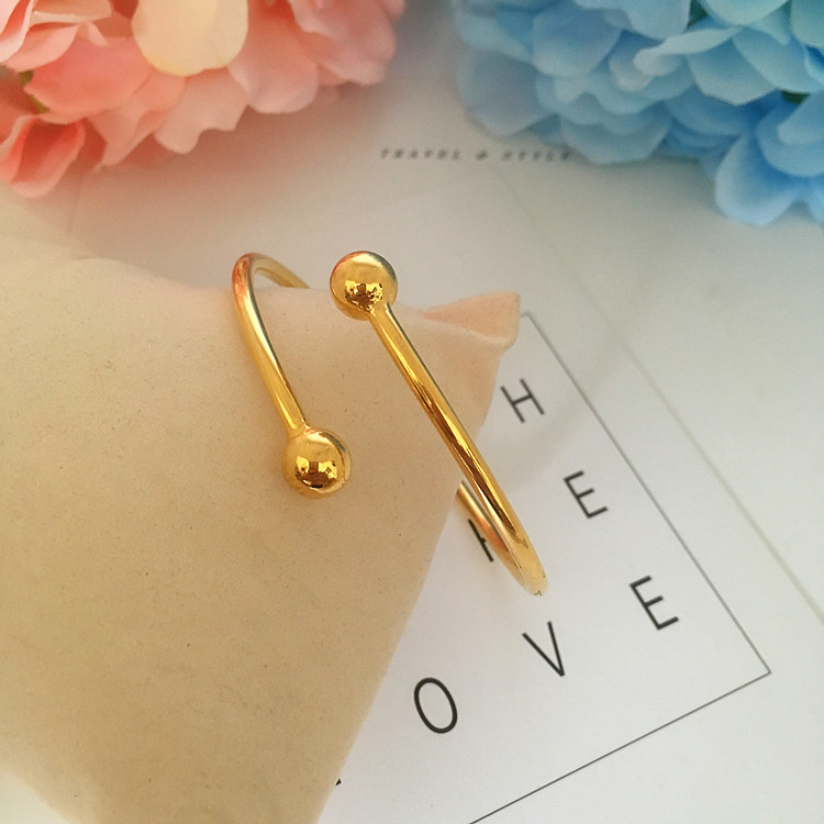 Mới Nhật Bản và Hàn Quốc Shajin trung chuyển ngọc trai trơn mịn vòng đeo tay nữ mạ vàng mô phỏng rắn mở vòng tay thời gian dài không phai vòng tay bạc nữ