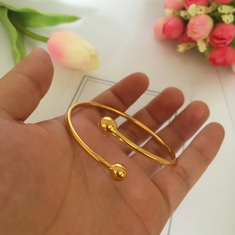 Mới Nhật Bản và Hàn Quốc Shajin trung chuyển ngọc trai trơn mịn vòng đeo tay nữ mạ vàng mô phỏng rắn mở vòng tay thời gian dài không phai vòng tay bạc nữ